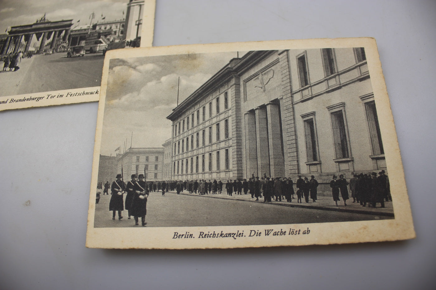 Coppia cartoline Berlino anni 30' Porta Brandeburgo / Reichskanzlei, foto 2