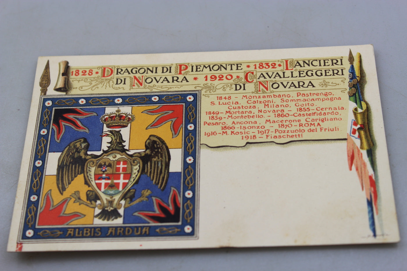 Cartolina postale Dragoni di Piemonte