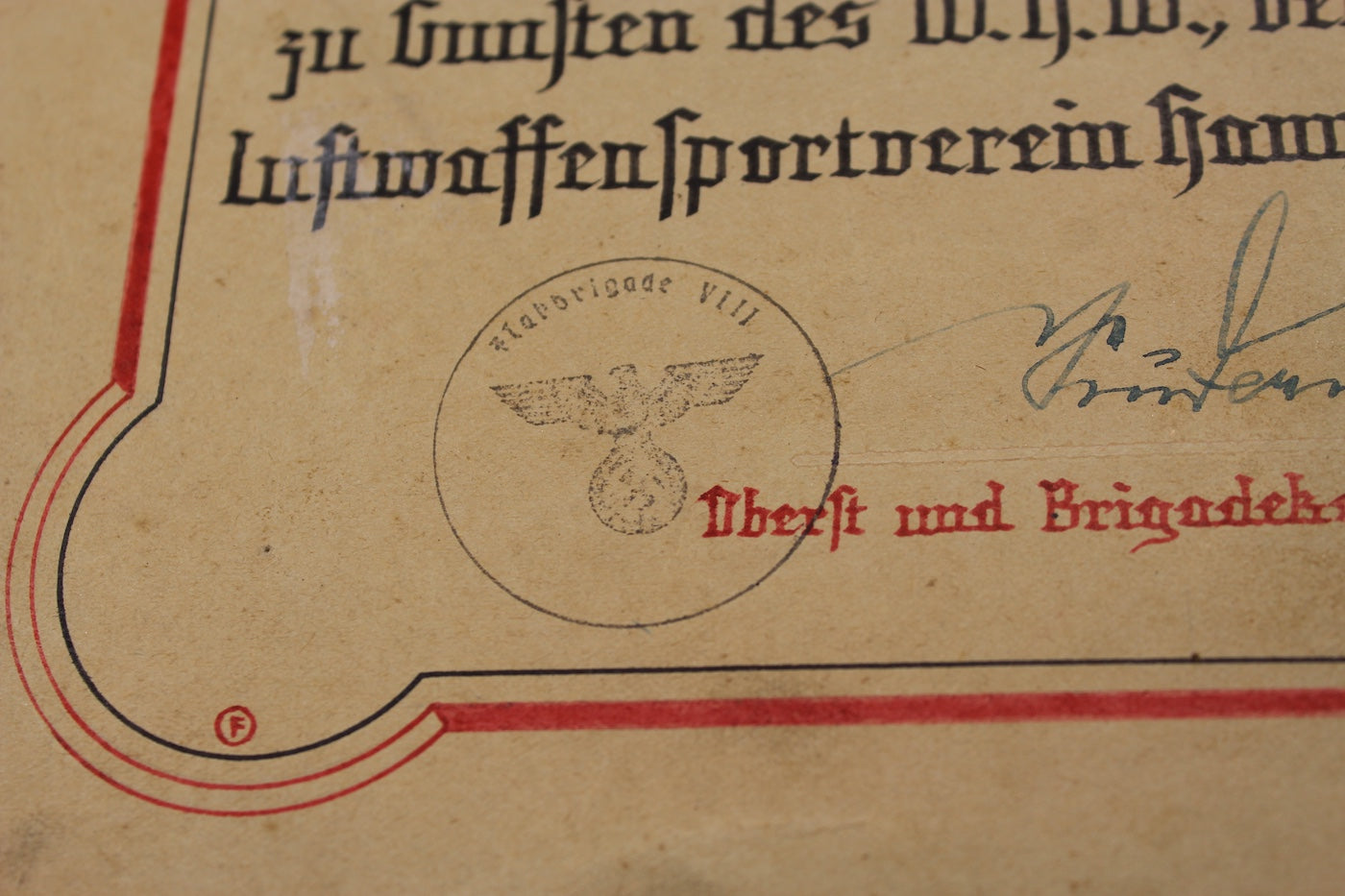 Urkunde "Tag der Wehrmacht" 1942