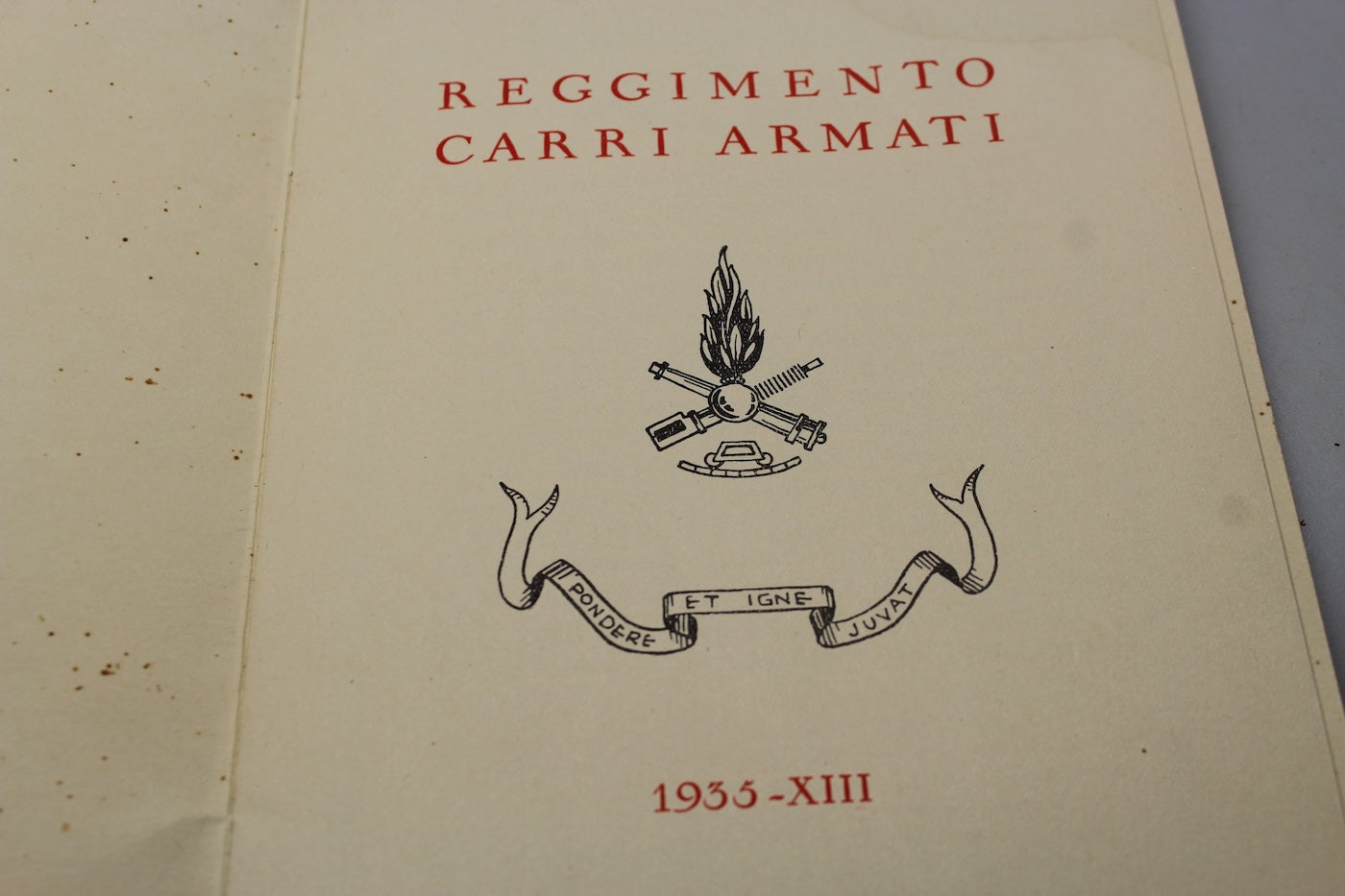Brochure Reggimento Carri Armati - 1935 - REI