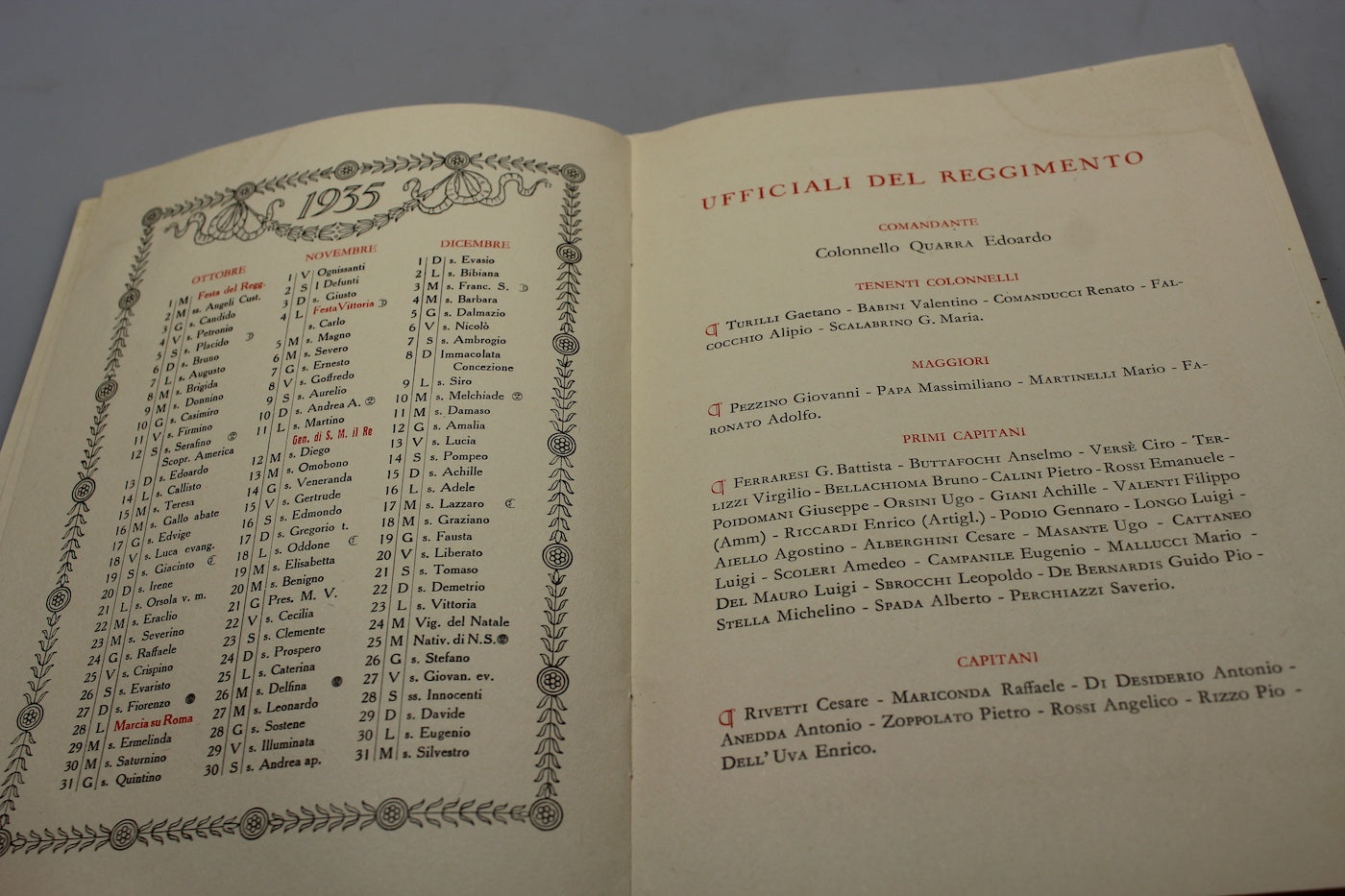 Brochure Reggimento Carri Armati - 1935 - REI
