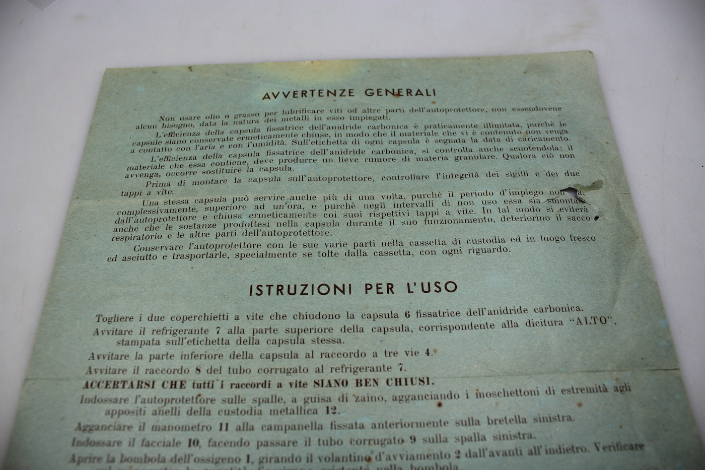 Istruzioni Autorespiratore S.C.M. 37 - SA - Bergomi - Milano