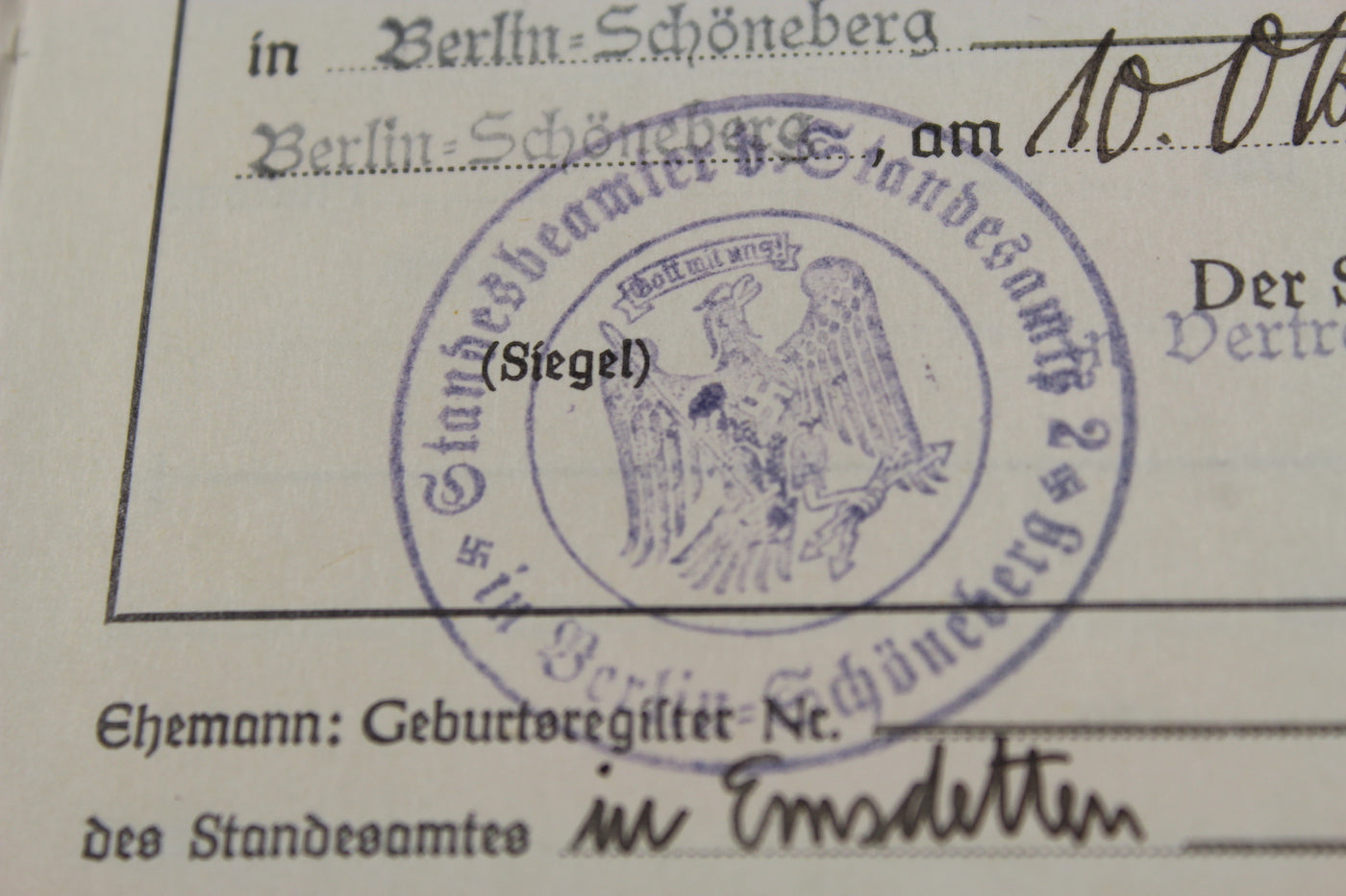 Particolare Anhenpass III° Reich