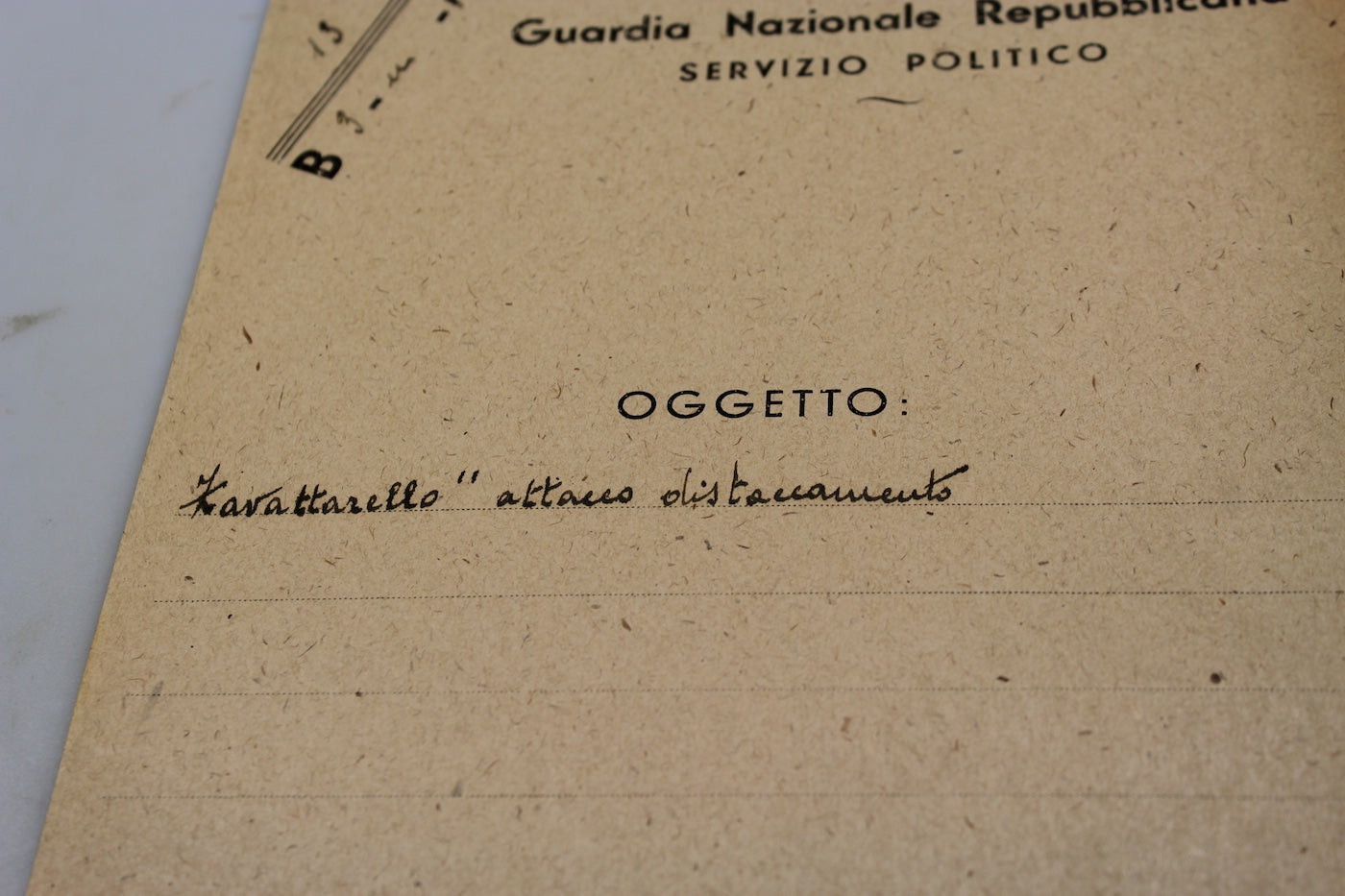 Cartella archivio GNR