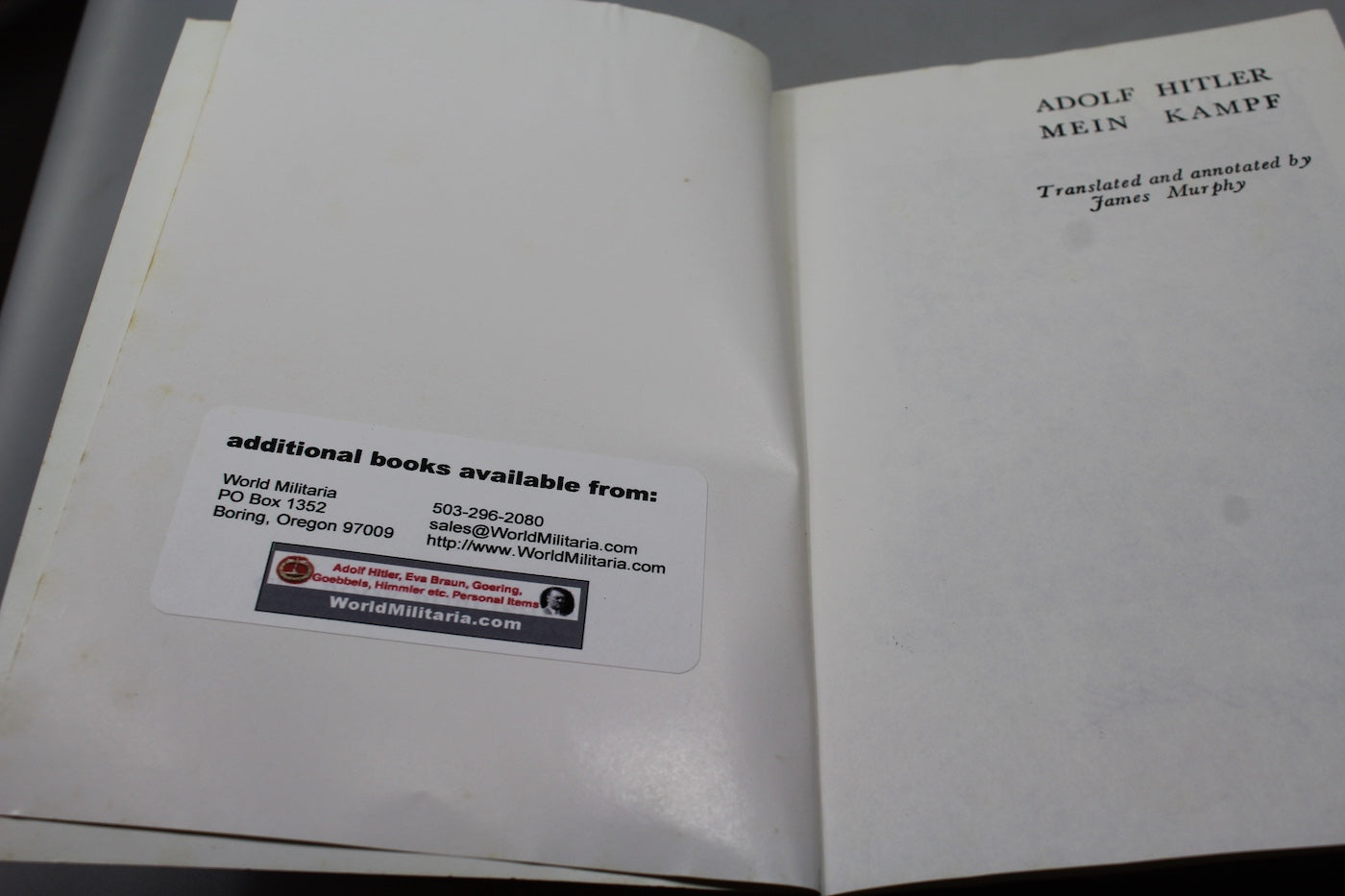 "Mein Kampf" Anastatica - fine anni 90' primi del 2000 in lingua Inglese
