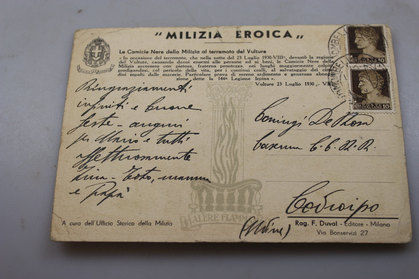 Cartolina postale "Milizia Eroica"