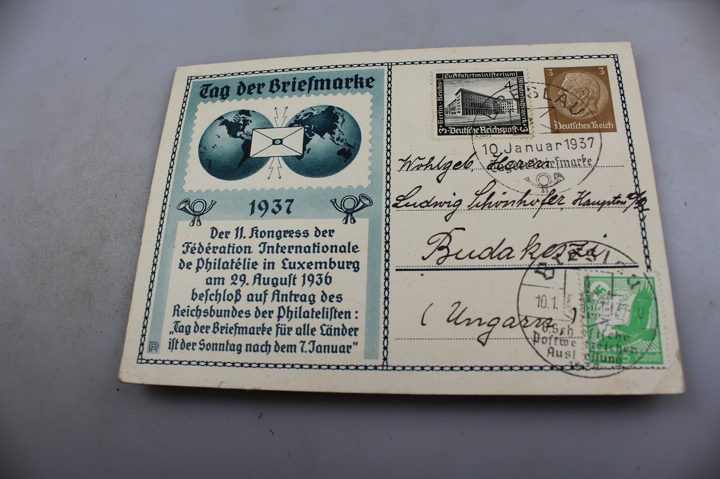 # 3 cartoline postali con annulli filatelici "Tag der Briefmarken"