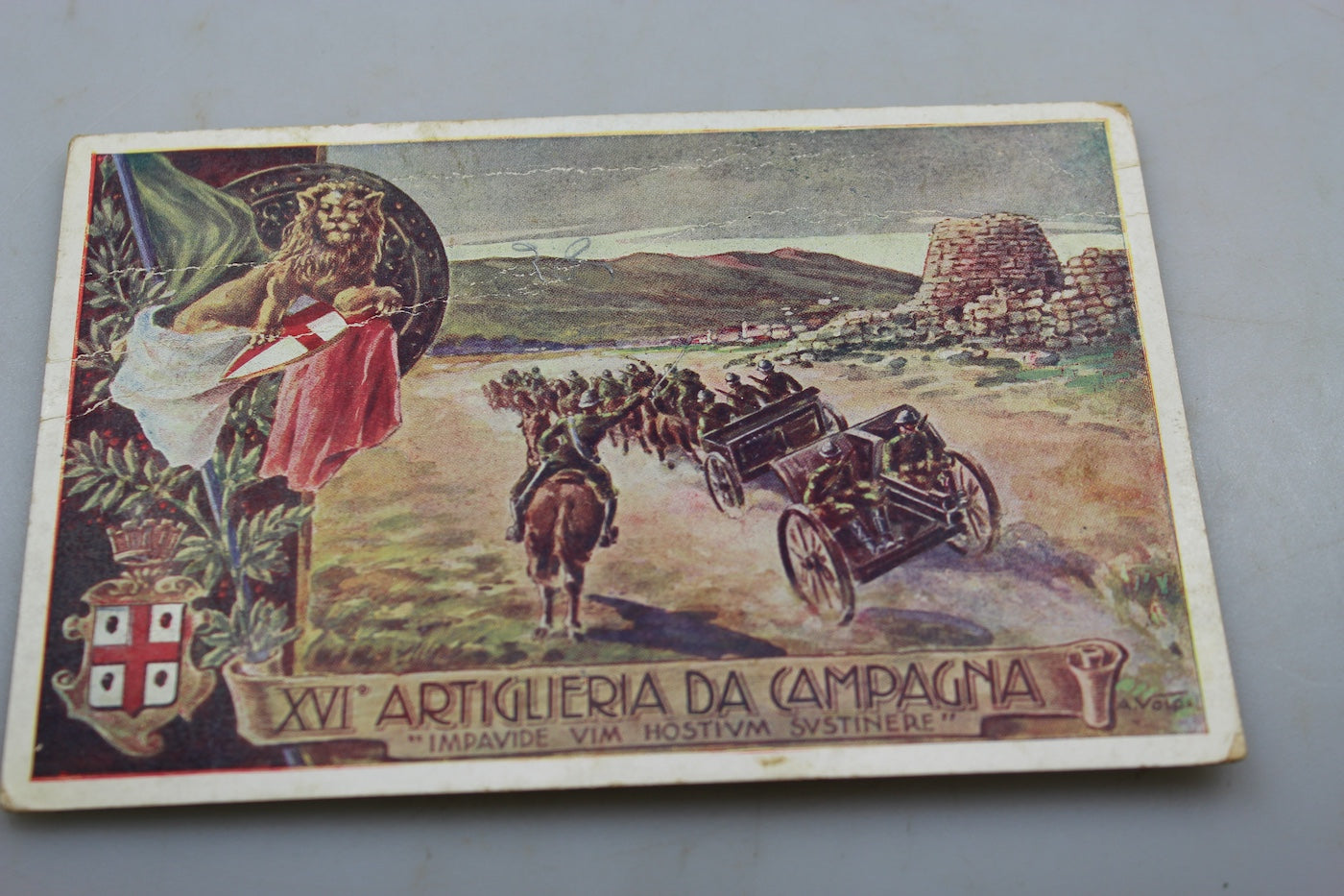 Cartolina postale XVI ° Reggimento Artiglieria da Campo