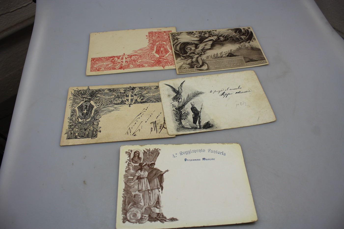 #5 cartoline postali militari Italiane primi 900'