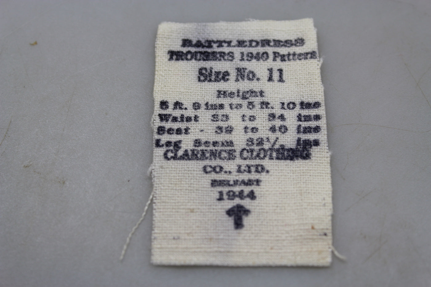Replica etichetta pantaloni Inglesi WW2