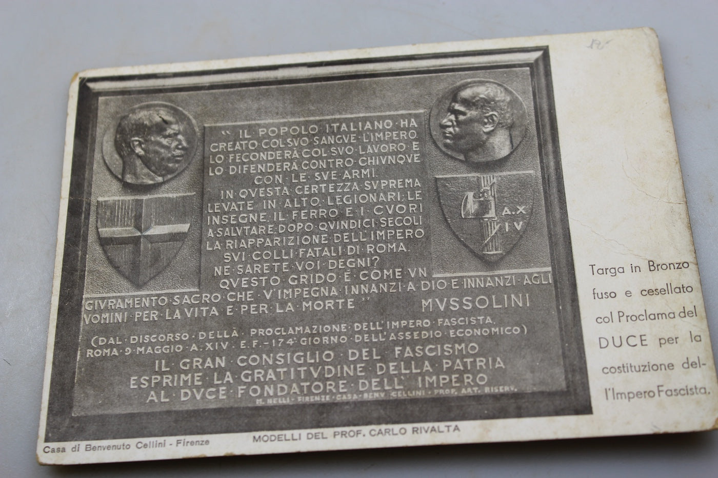 Cartolina postale "Targa Dux"