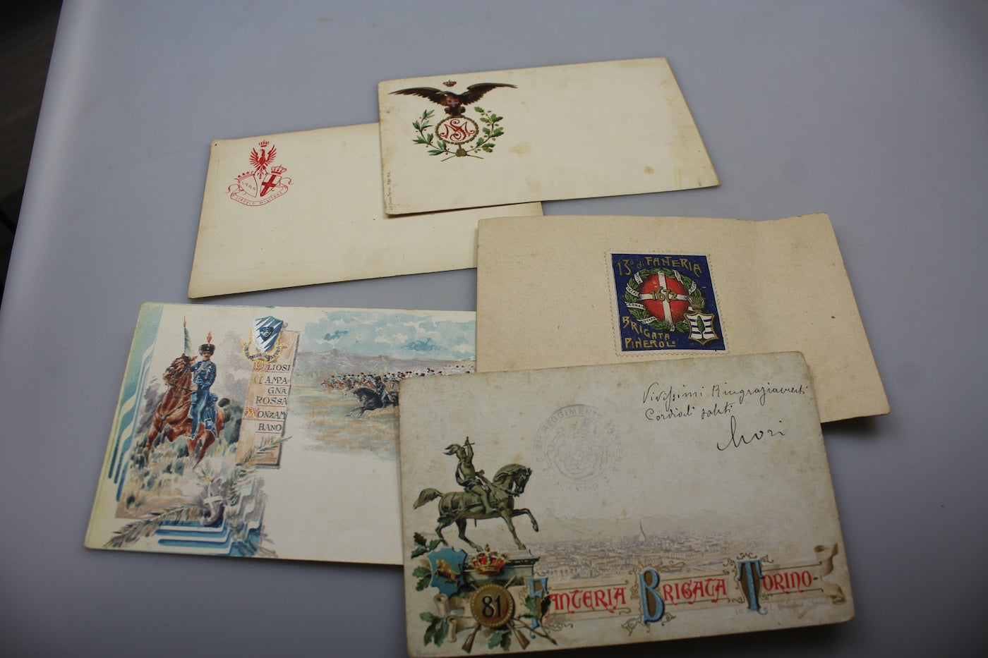 #5 cartoline postali militari Italiane primi 900'