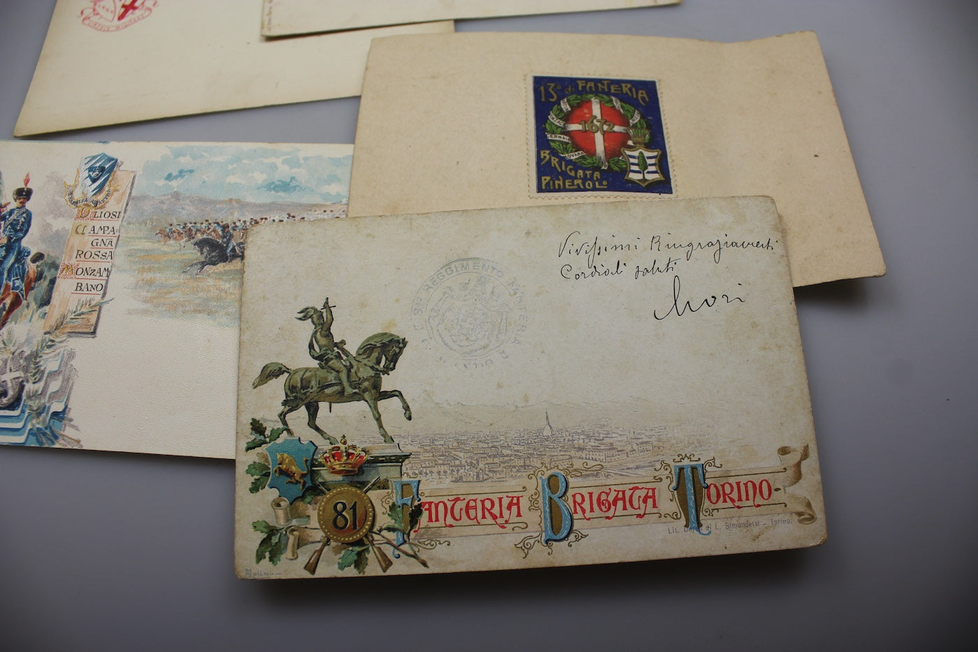 #5 cartoline postali militari Italiane primi 900'