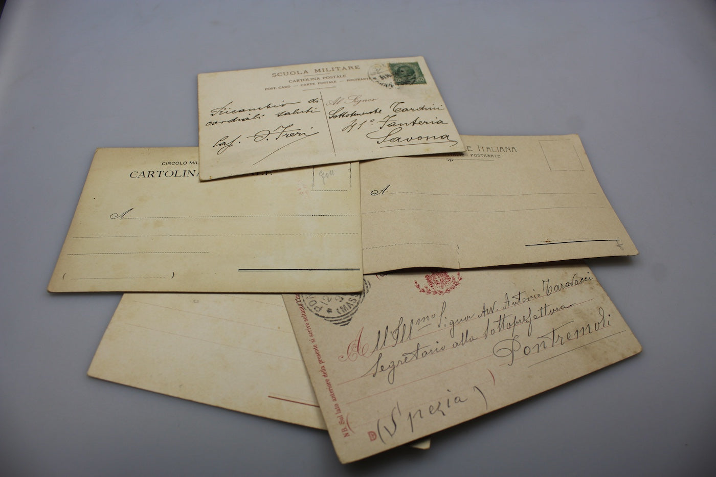 #5 cartoline postali militari Italiane primi 900'