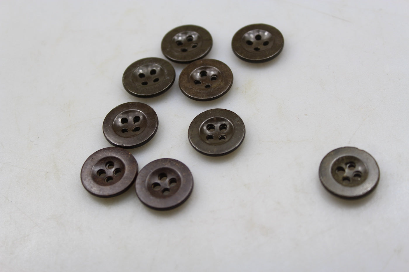 #9 bottoni bakelite marrone 15mm WH WW2