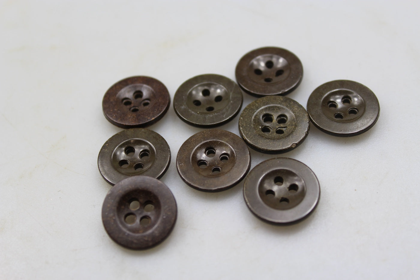 #9 bottoni bakelite marrone 15mm WH WW2