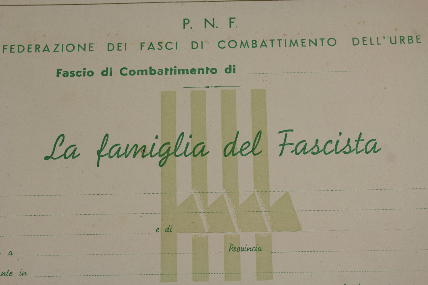 "La Famiglia del Fascista" Censimento PNF