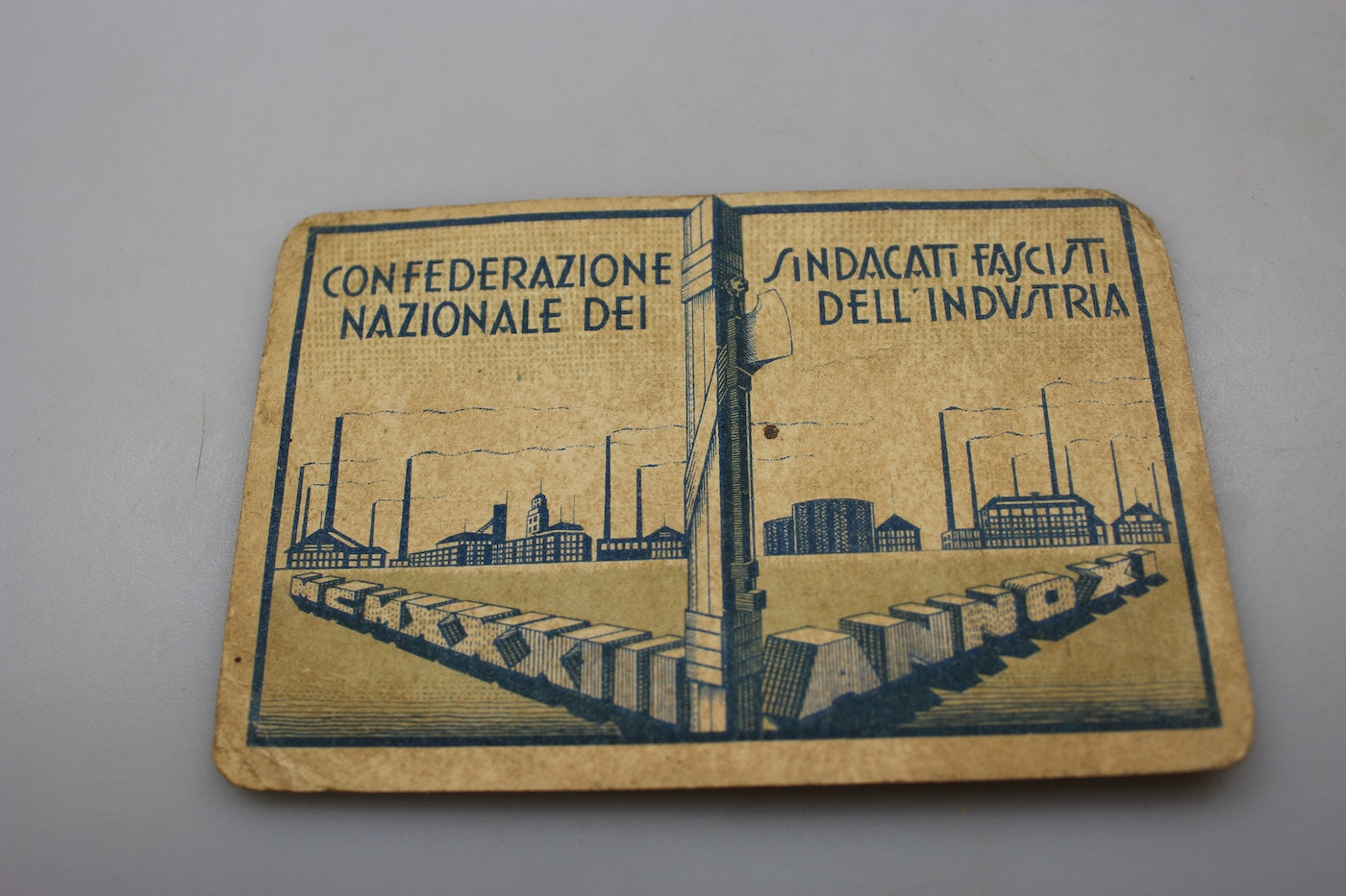 Tessera Confederazione Fascista Lavoratori Industria X° E.F.
