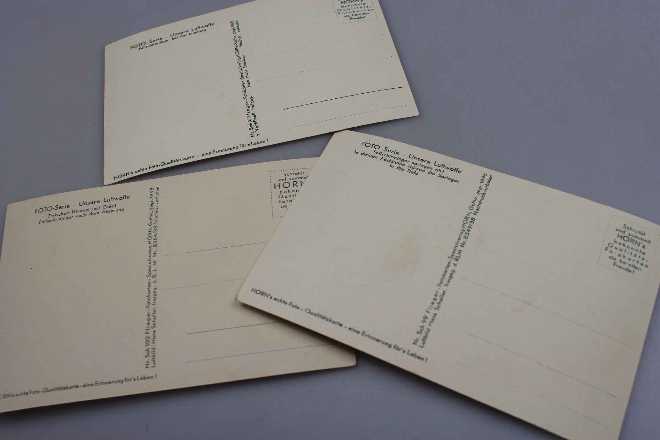 # 3 cartoline postali di una serie Luftwaffe