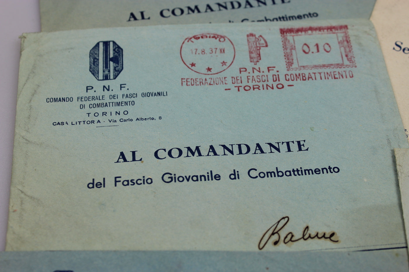 # 6 buste intestate PNF Fasci di Combattimento di  Torino