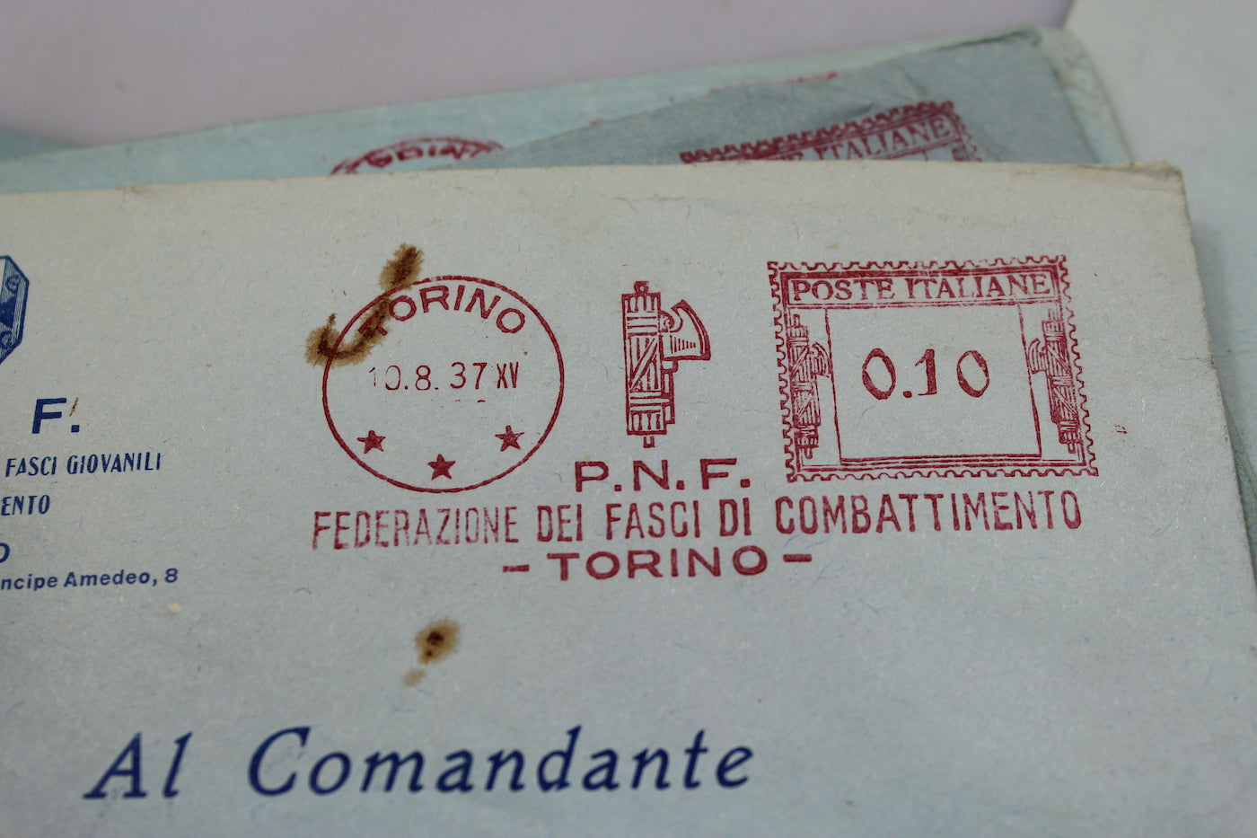 # 6 buste intestate PNF Fasci di Combattimento di  Torino
