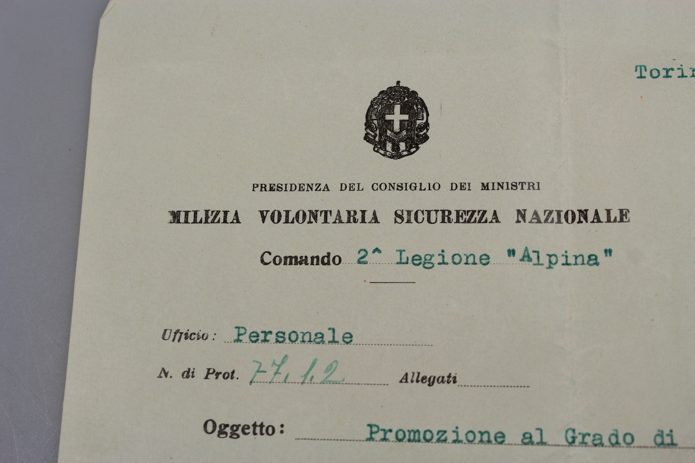 2^Legione "Alpina" MVSN - Promozione