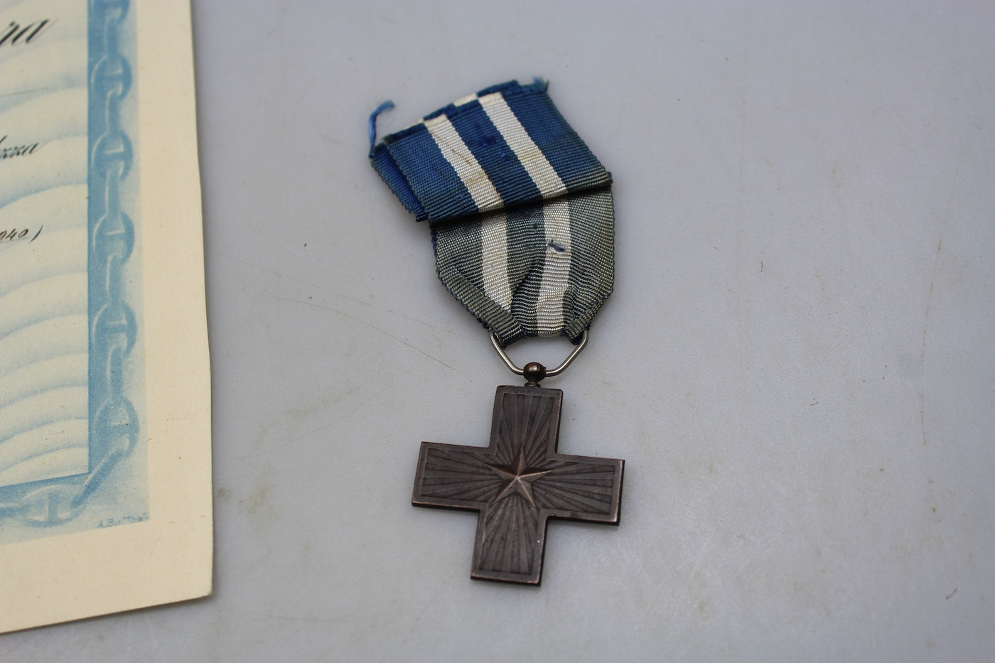 Croce al Merito di Guerra + Attestato Regia Marina