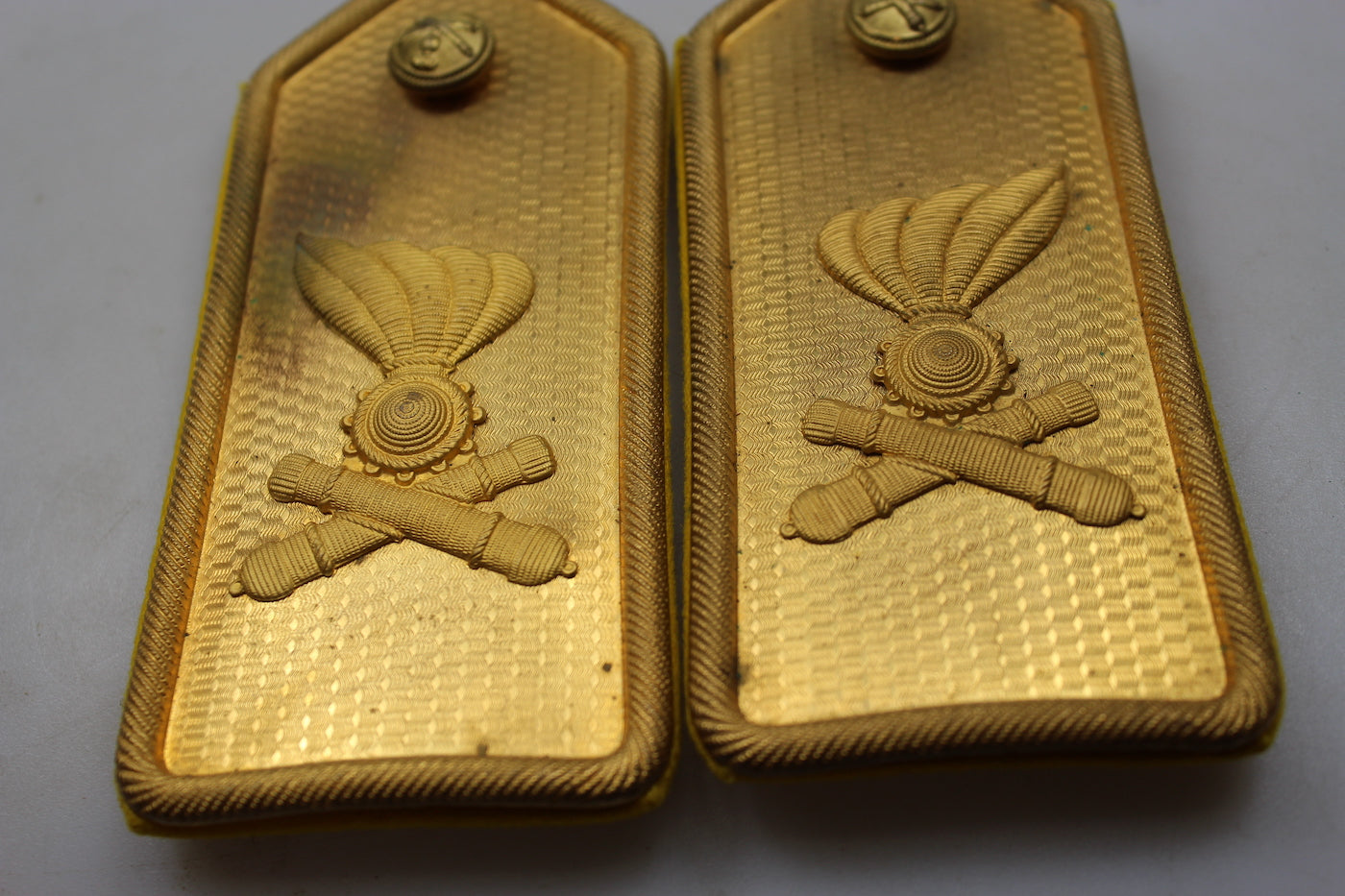 Controspalline a lastra dorata Ufficiale REI WW2