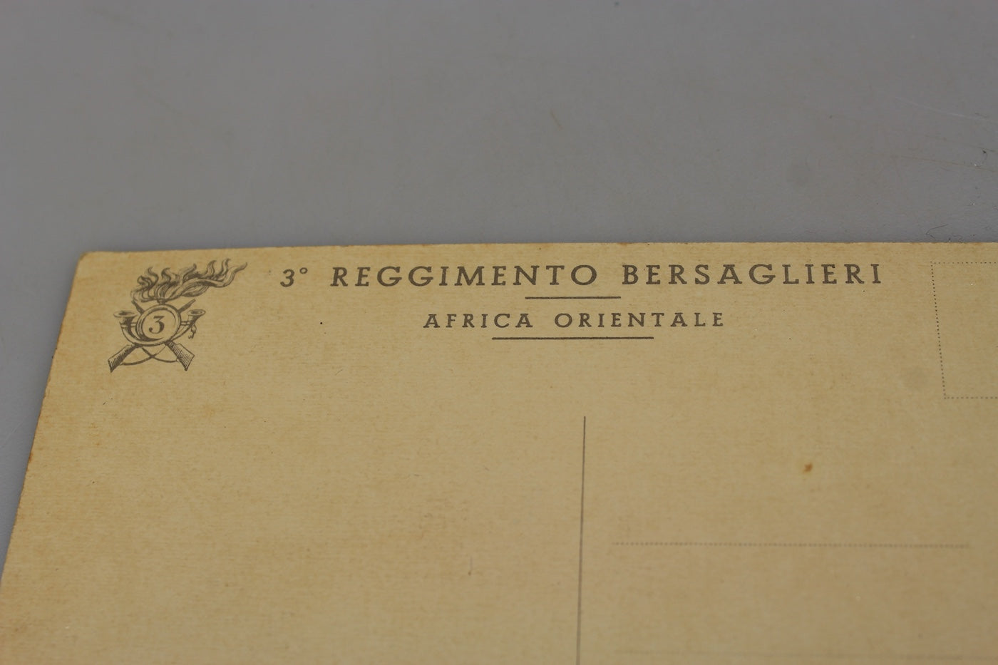 Cartolina postale 3° Reggimento Bersaglieri AOI