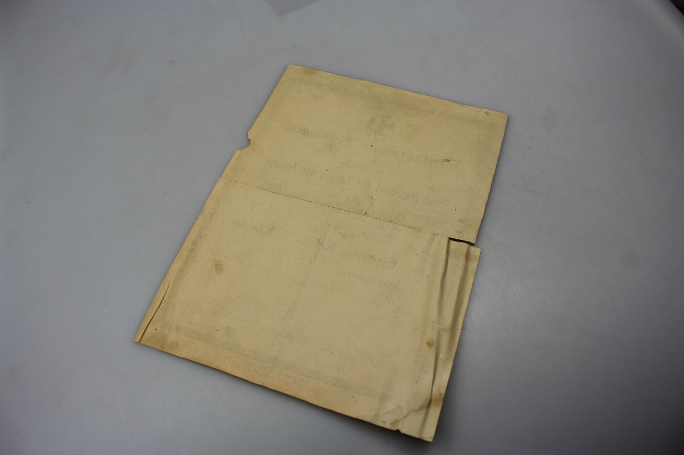 Attestato Croce di Ferro 2^Classe WW1