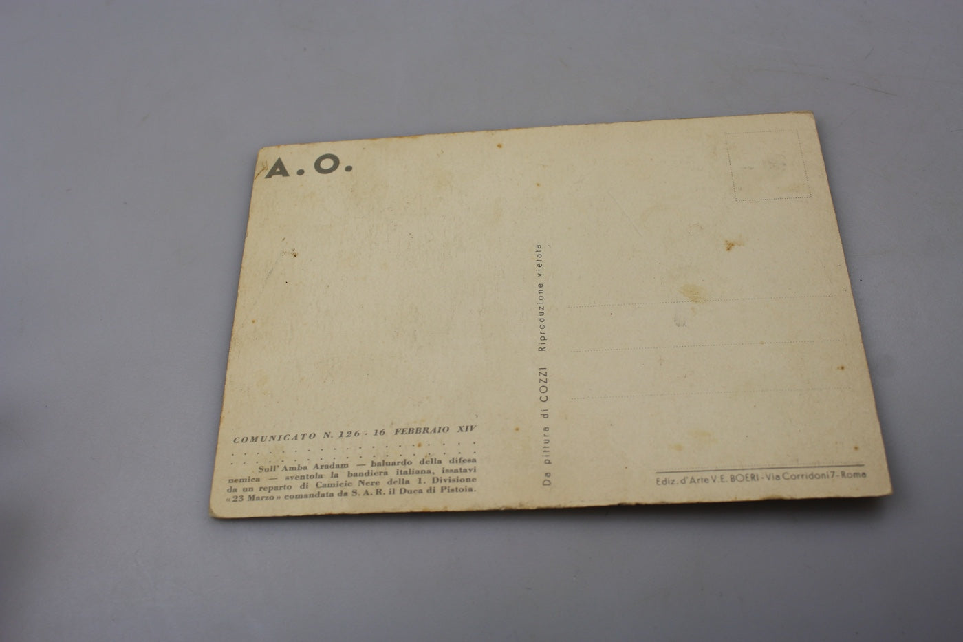 Cartolina postale A.O.I. "Amba Aradam"