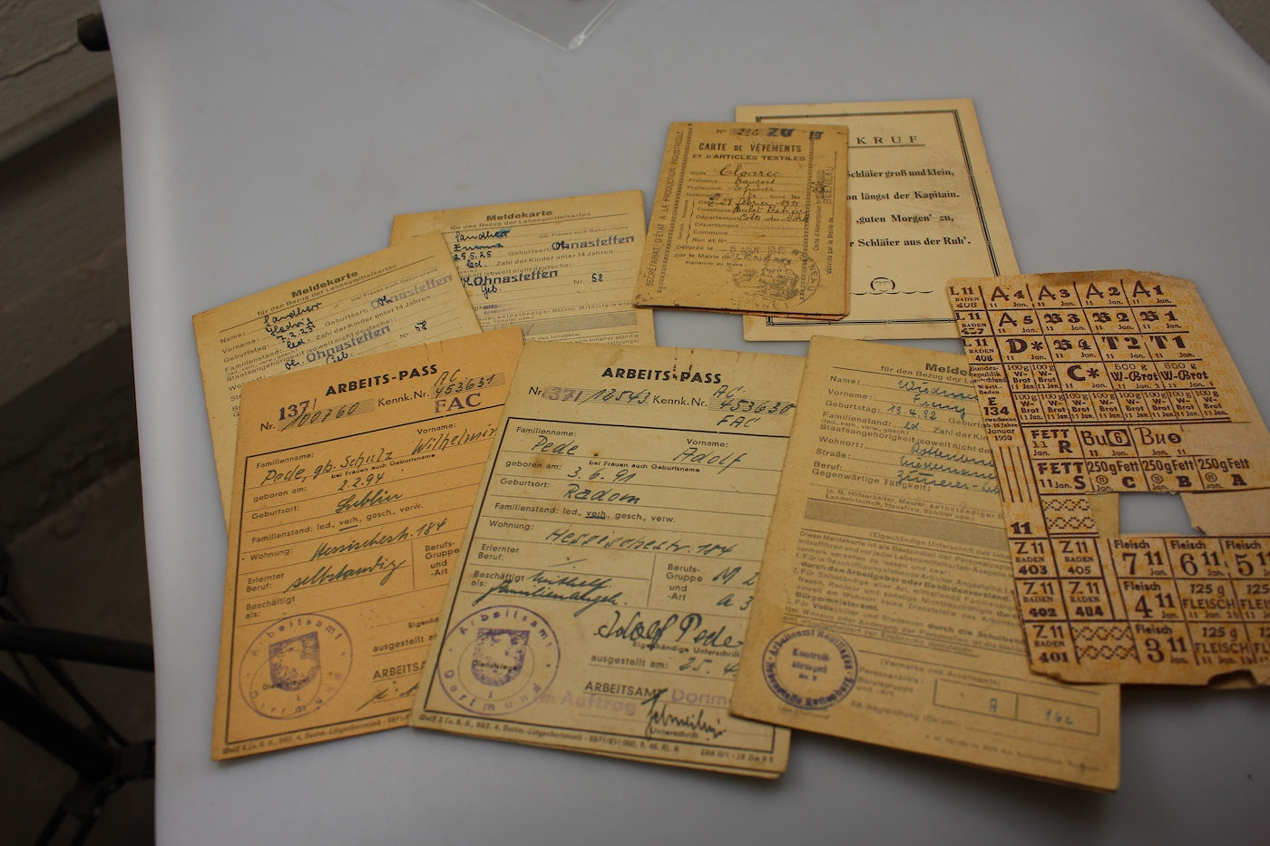 Gruppo di documenti famiglia Tedesca zona Ruhr 1946/48