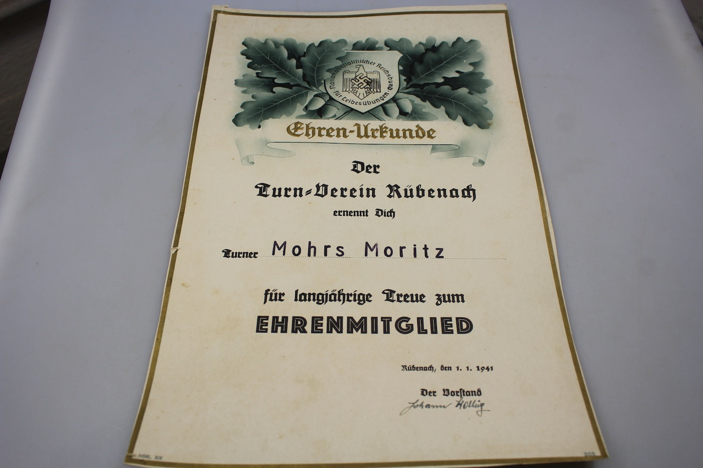 Ehren Urkunde meriti sportivi WH