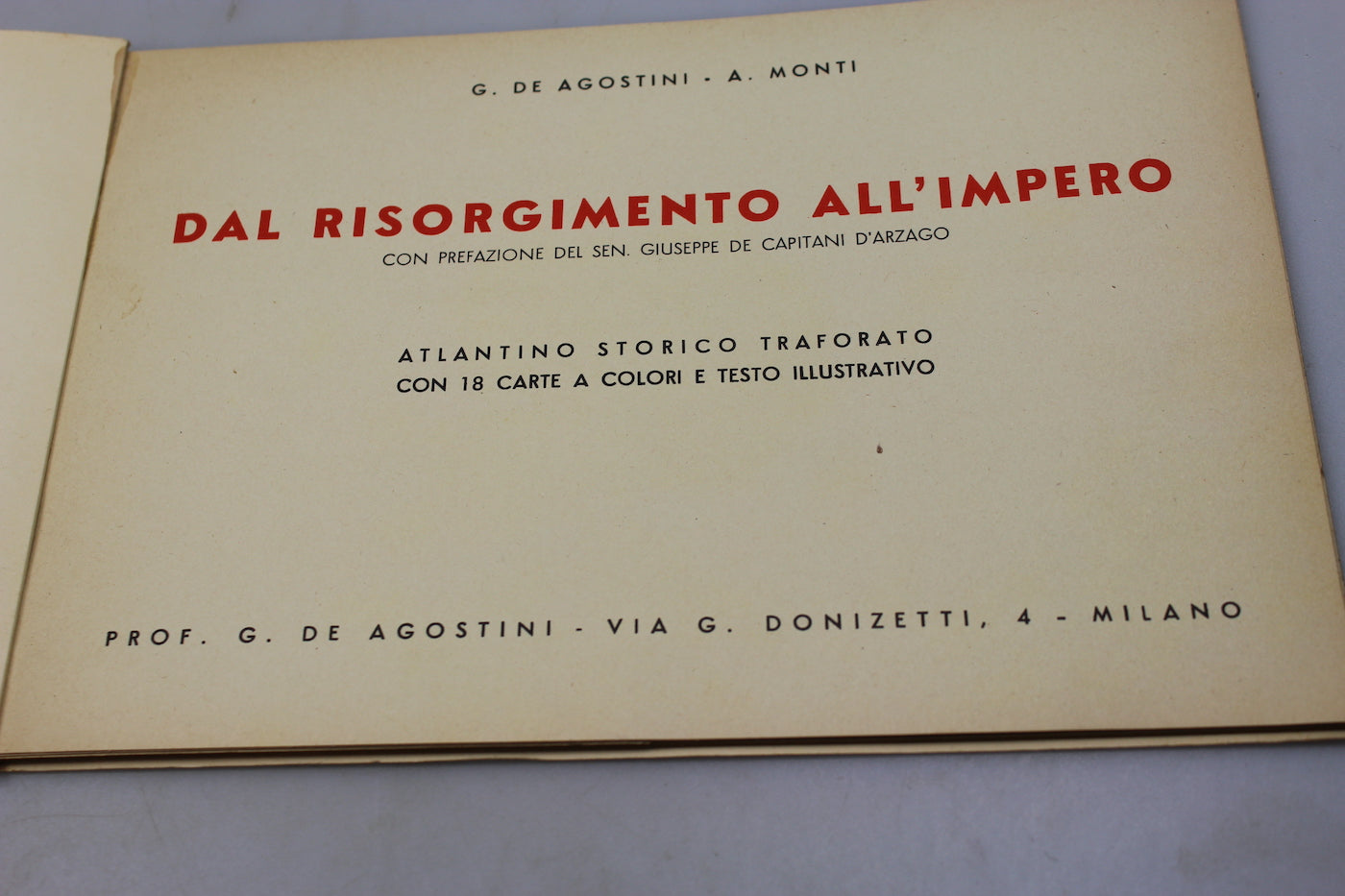 "Dal Risorgimento all'Impero"" Atlantino Storico" 1930
