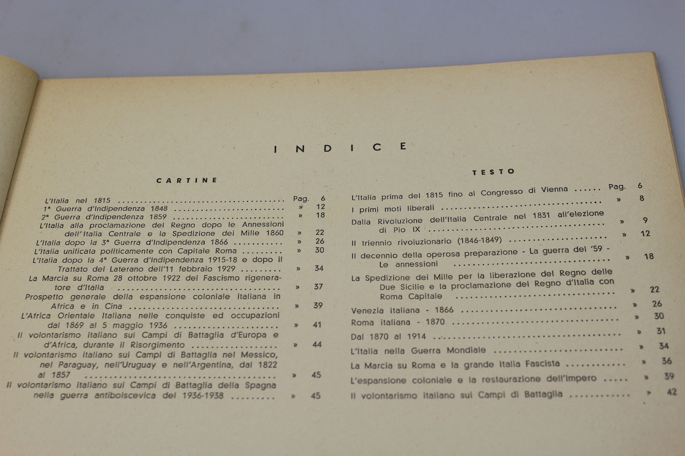 "Dal Risorgimento all'Impero"" Atlantino Storico" 1930
