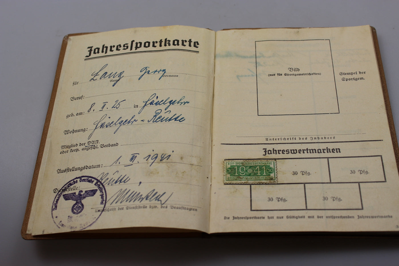 Tessera DAF Jahres Sportkarte