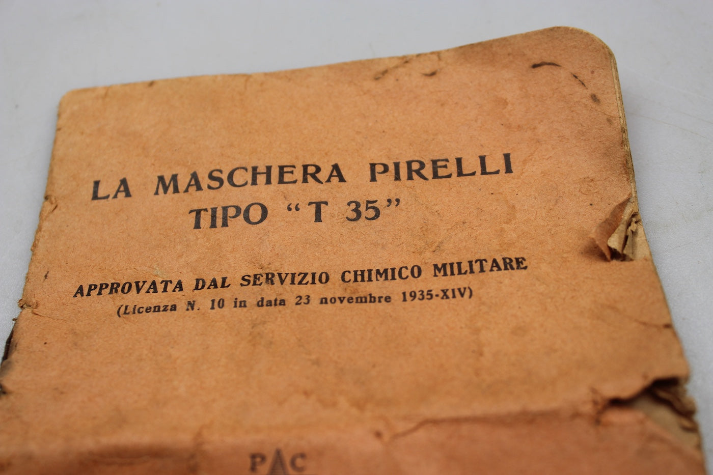 Manuale maschera antigas T.35