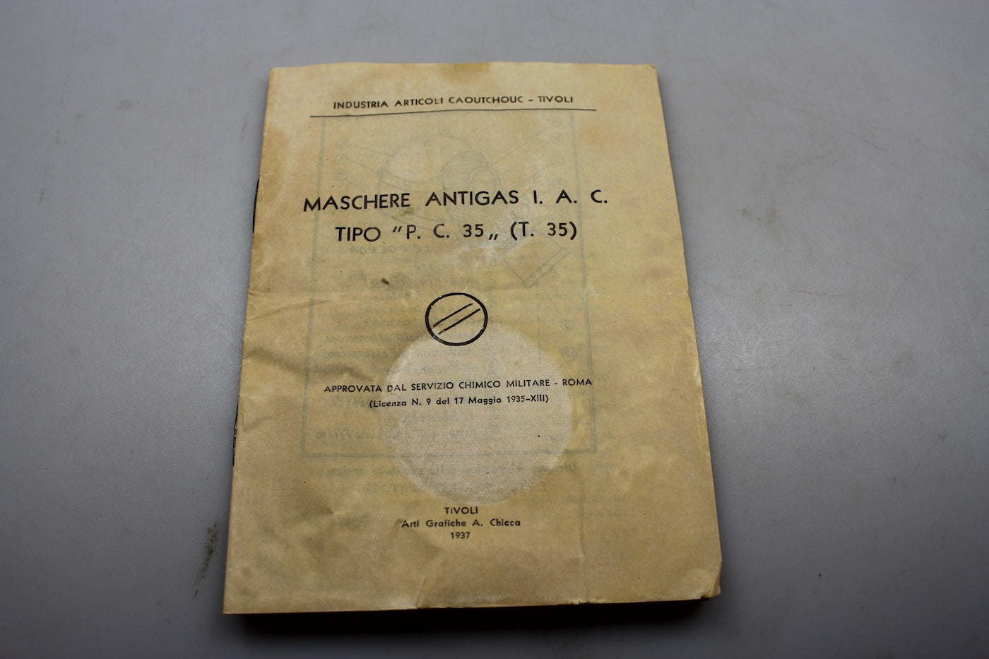 Manuale maschera antigas I.A.G. T.35