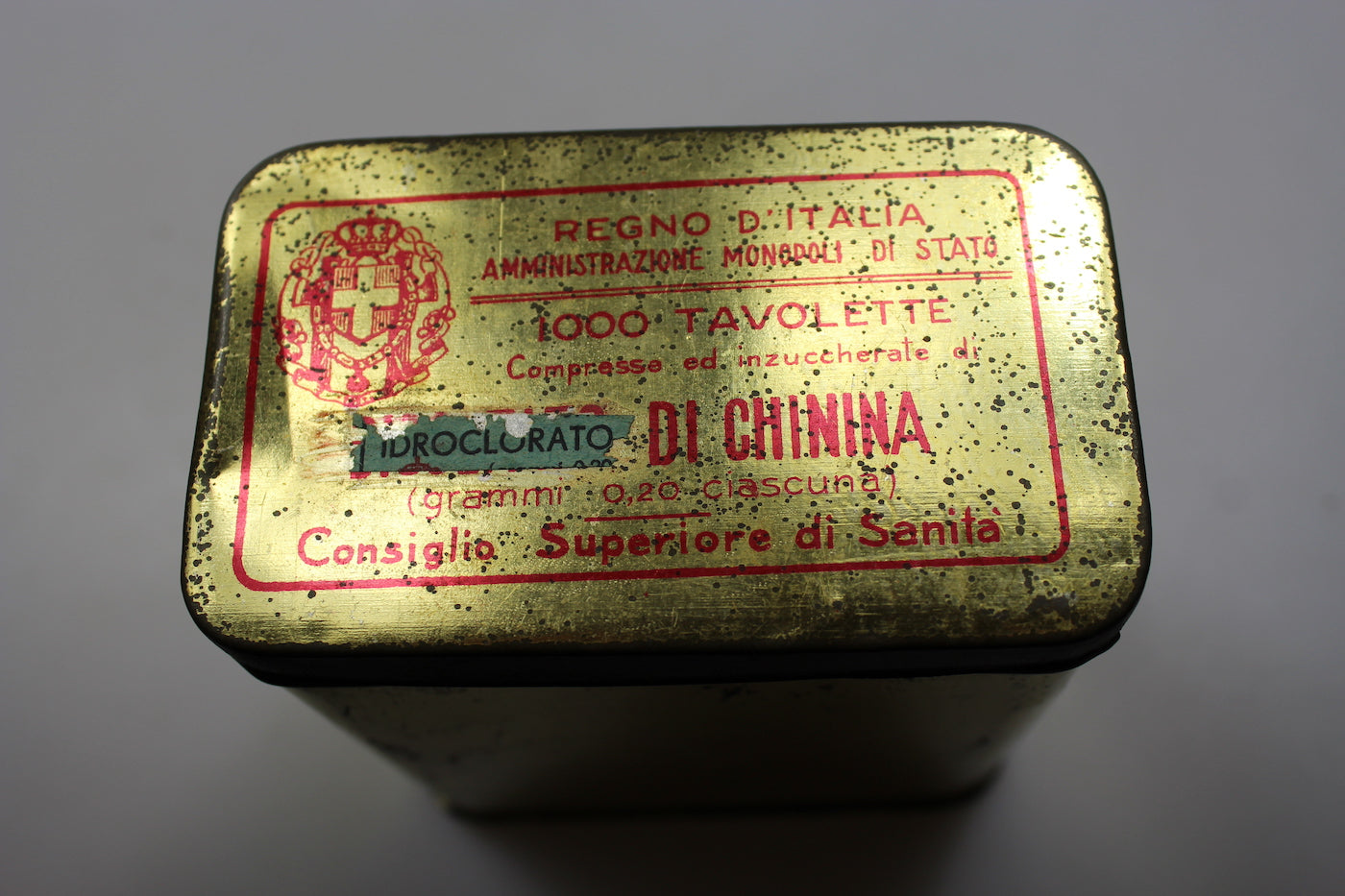 Scatola metallo per Idroclorato di Chinina