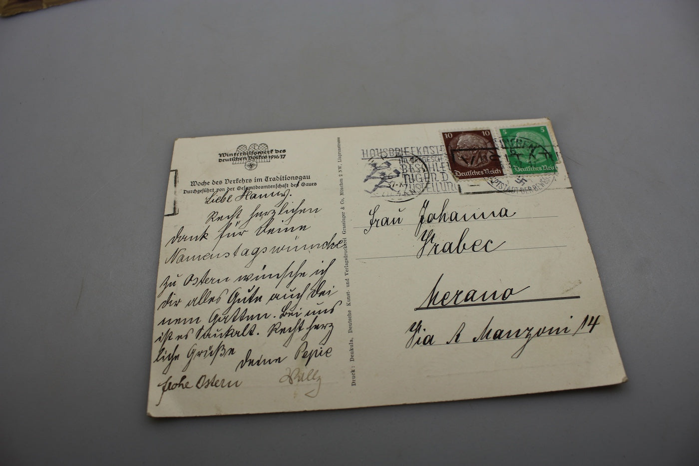 Cartolina postale WHW 1937