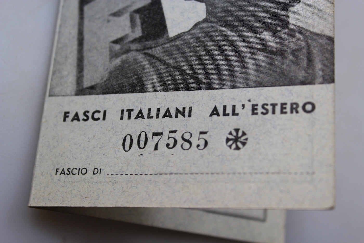 Tessera PNF XVII° Fasci Italiani al'Estero