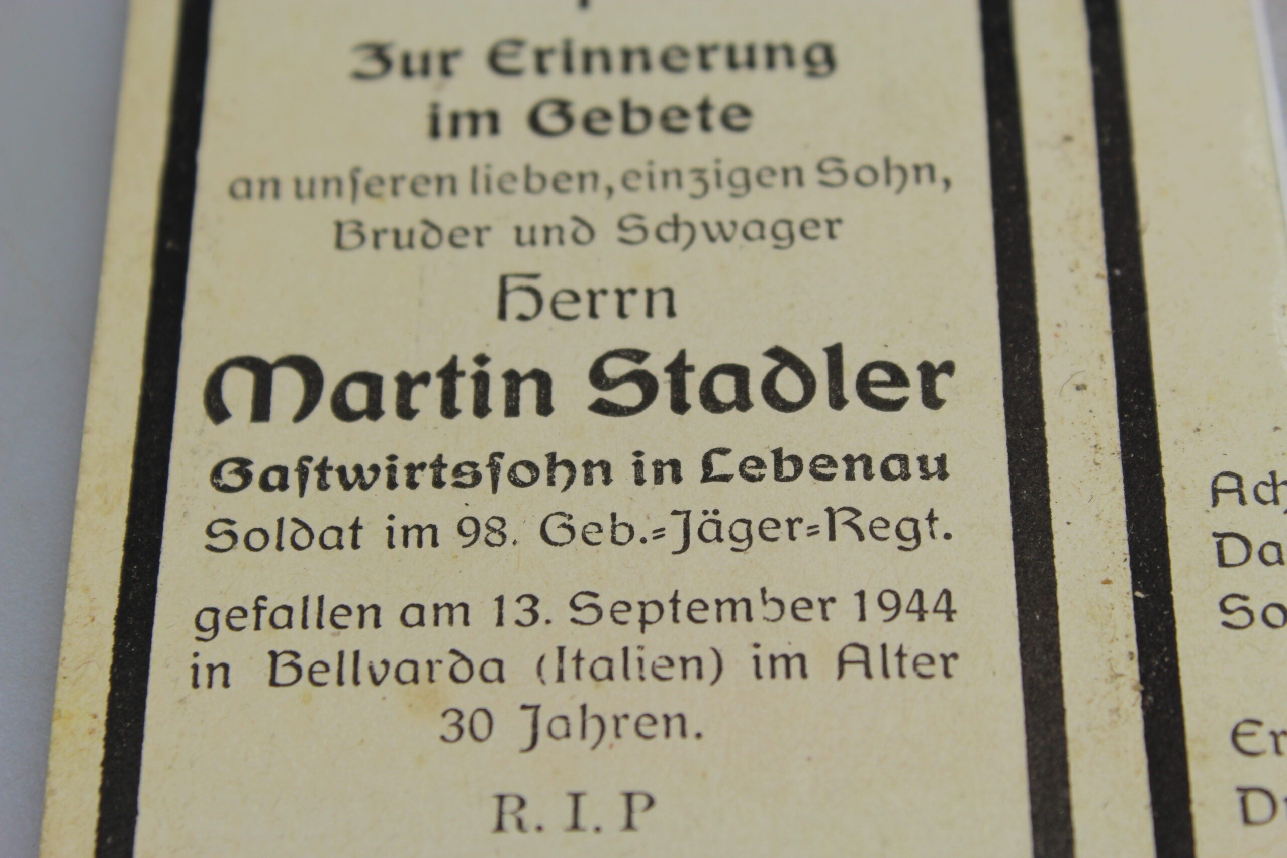 Sterbebilder Gebirgsjager