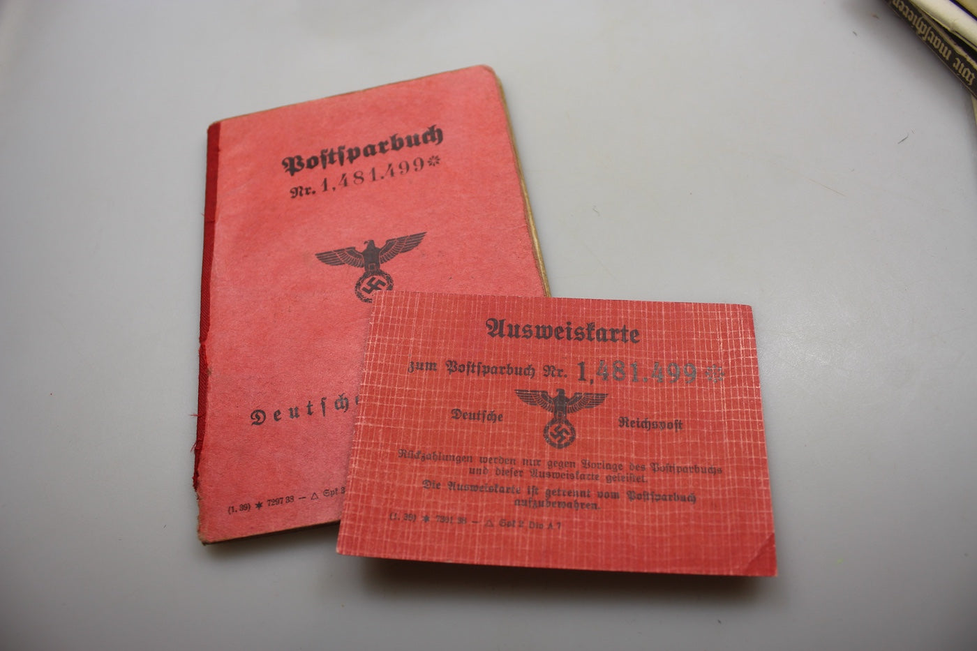 Postsparbuch + Ausweis III° Reich