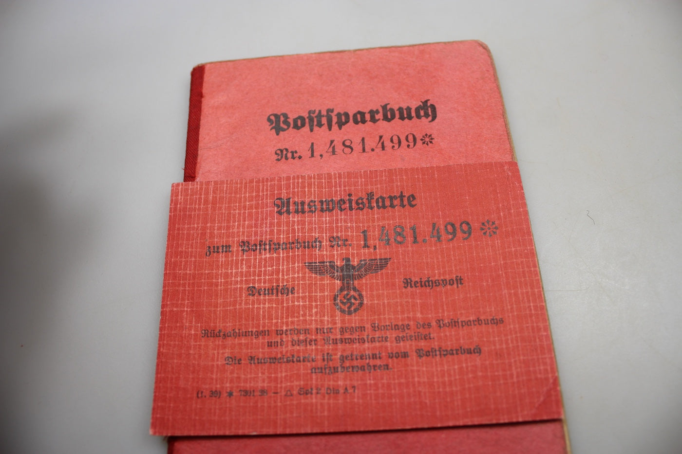 Postsparbuch + Ausweis III° Reich