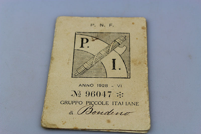 Tessera ONB - "Piccole Italiane" VI°