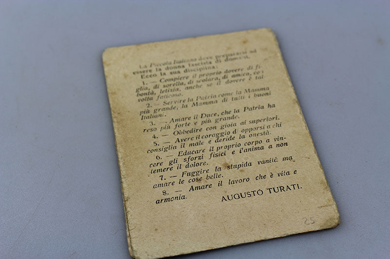 Tessera ONB - "Piccole Italiane" VI°