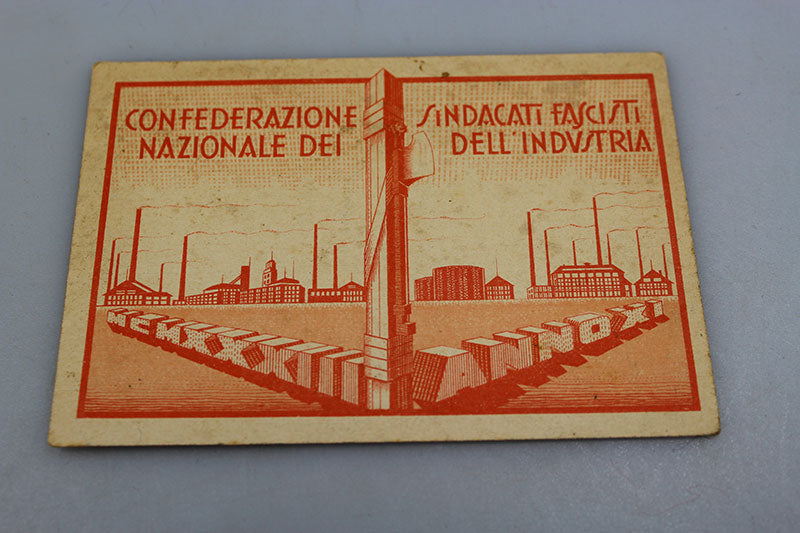 Tessera Sindacati Fascisti dell'Industria XI°