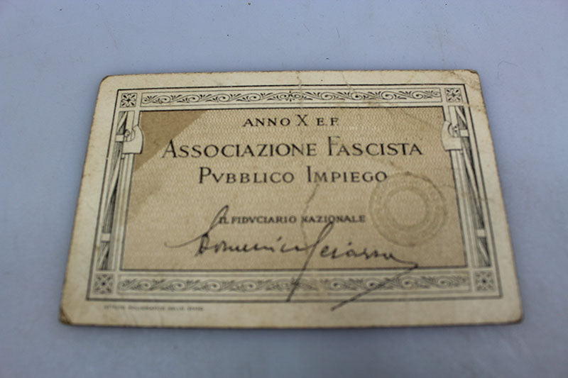 Tessera PNF Pubblico Impiego anno X°