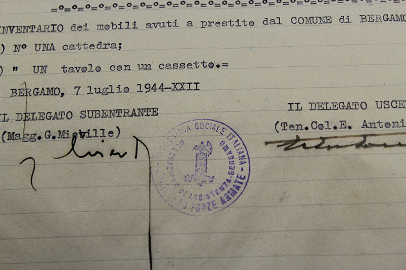 Documento RSI zona di Bergamo 1944