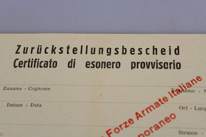 Foglio congedo provvisorio RSI